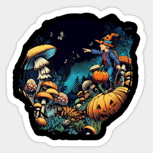 Happy Halloween at Mashroom Garden 03 Sticker